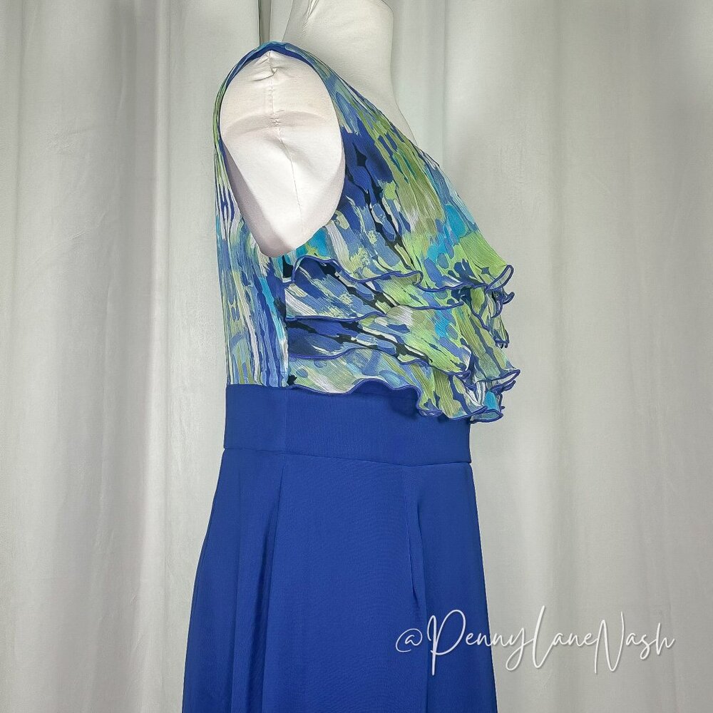 Connected Sleeveless Ruffled Career Sheath Dress - Picture 3 of 7